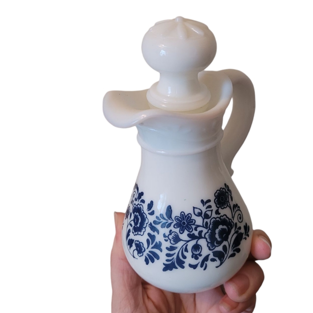 Vintage 1970's Skin So Soft Delft Blue Bottle & Stopper